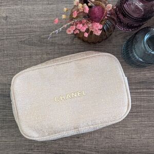 CHANEL Beige Cosmetic Pouch